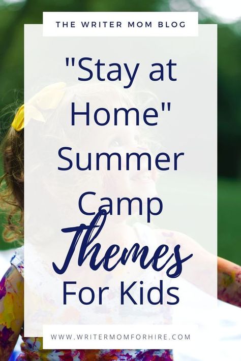 Mom Camp Ideas, Summer Camp At Home Themes, Diy Summer Camp At Home, First Day Of Summer Camp Activities, At Home Summer Camp Ideas, Prek Summer Activities, Home Summer Camp Ideas, Camp Themes For Kids, Summer Camp Weekly Themes