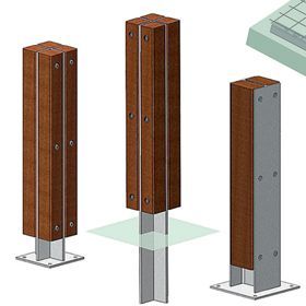 bollards: Wood Column Design, Build A Shed, Shed Plan, Column Design, Wood Joints, Steel Columns, Timber Construction, Wood Joinery, Wood Panels