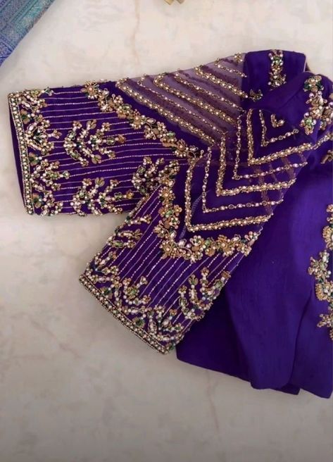 Simple Work Blouses Maggam, Trending Embroidery Blouse Designs, Neted Blouse Aari Work, Engagement Blouse Designs Indian, Unique Aari Work Blouse Designs, Latest Maggam Work Blouses 2024, Blouse Maggam Work Designs Latest, Work Blouses Maggam Latest, Blouse Designs Latest Maggam Work