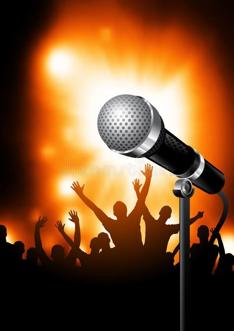 Microphone On Stage. A microphone on stage with an audience of fans in the backg , #sponsored, #microphone, #stage, #Microphone, #Stage, #audience #ad Mic Background Wallpaper, Microphone Picture, Mic Background, Microphone Illustration, Microphone On Stage, Microphone Images, Concert Microphone, Microphone Vector, Stage Microphone