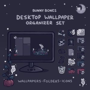 View Desktop Sets by immabunnishop on Etsy Computer Theme, Twitch Streaming Setup, Wallpaper Organizer, Desktop Themes, Desktop Wallpaper Organizer, Desktop Icons, Streaming Setup, Gaming Setups, Arte 8 Bits