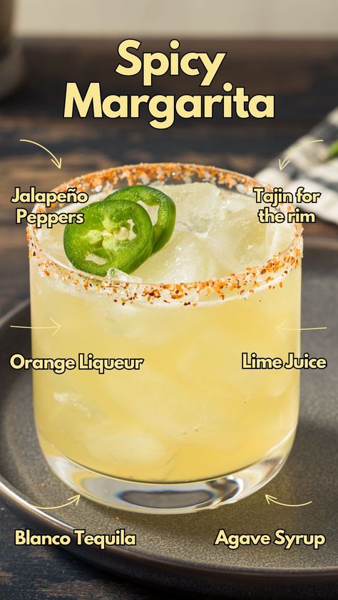 Experience the perfect blend of heat and zest with our Spicy Margarita recipe—a fiery twist on the classic cocktail, ideal for any occasion. #SpicyMargarita Spicy Margarita Recipe, Tequila Agave, Homemade Margaritas, Traditional Margarita, Orange Liqueur, Frozen Margaritas, Spicy Margarita, Classic Margarita, Margarita Cocktail