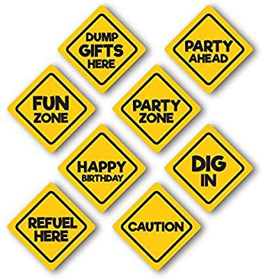 Construction Zone Birthday Party, Construction Zone Party, Caution Signs, Birthday Party Signs, Dump Truck Birthday Party, Party Signage, Construction Theme Birthday Party, Dump Truck Birthday, Transportation Party