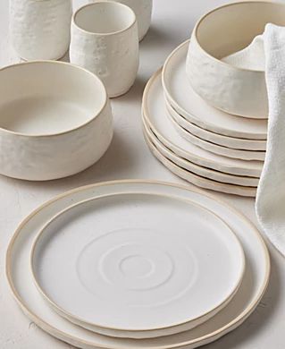 Dinnerware Sets - Macy's White Plate Set, Dish Sets Dinnerware, Stoneware Dinnerware Sets, Kitchen Things, Stoneware Dishes, Stoneware Dinnerware, Fall 24, Reactive Glaze, House Things