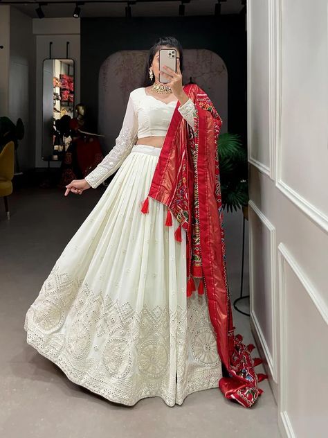 Inayakhan Lehenga Choli Collection – Page 2 – Inayakhan Shop Latest Traditional Dresses, White Lehenga Choli, Indian Bridesmaid Dresses, White Lehenga, Simple Lehenga, Trendy Outfits Indian, Georgette Lehenga, Lehenga Designs Simple, Real Images