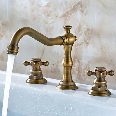 Antique Bronze Bathroom, Brass Bathroom Faucets, Bronze Bathroom, Light Wall Art, Brass Bathroom, Brass Faucet, Widespread Bathroom Faucet, Bad Design, Basin Mixer Taps