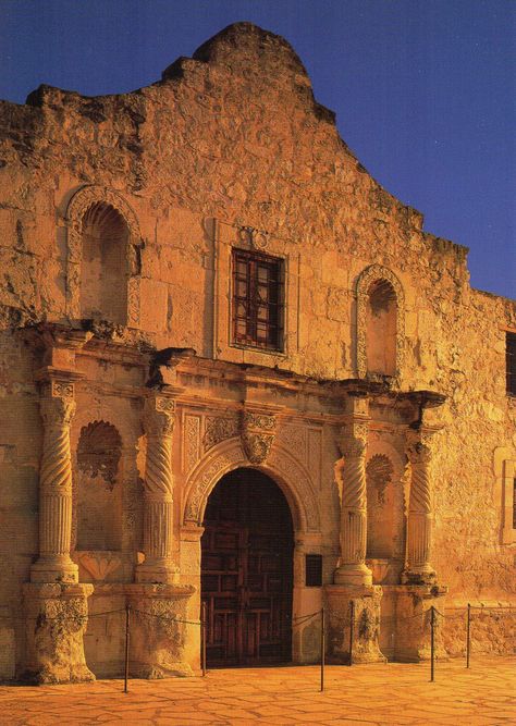 The Alamo.  Established in 1718, the Alamo was the first of the original five missions established in San Antonio, Texas.  Today, the Alamo is administered but eh Daughters of the Republic of Texas.  Photo credit: Laurence Parent The Alamo San Antonio, San Antonio Texas Aesthetic, San Antonio Aesthetic, Dakota Core, Alamo Texas, Texas Architecture, Alamo San Antonio, San Antonio Missions, Building Facades