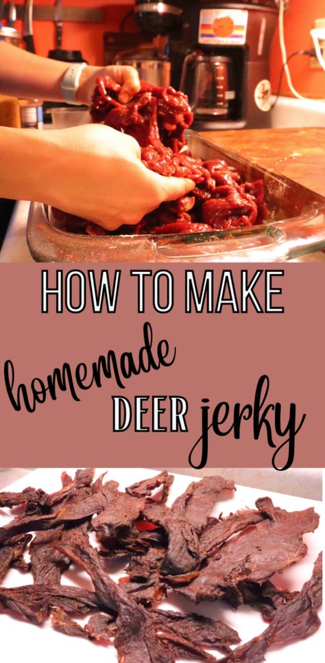 Jerky Seasoning Recipe, Jerky Marinade Recipes, Beef Jerky Recipe Dehydrator, Jerky Recipes Dehydrator, Deer Jerky Recipe, Venison Jerky Recipe, Oven Jerky, Jerkey Recipes, Deer Jerky