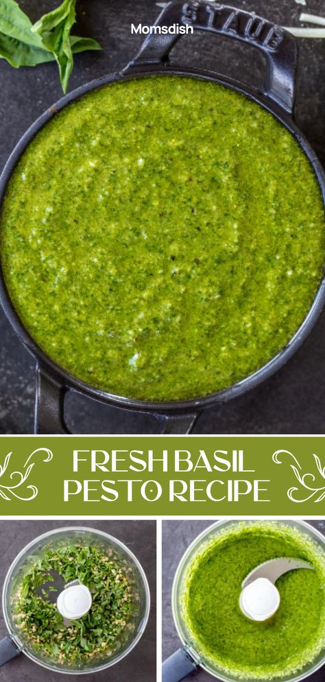 This delicious fresh basil pesto is a versatile and flavorful sauce that captures the essence of fresh basil and pairs well with a wide range of dishes. Its simple yet vibrant combination of ingredients makes it a beloved staple in Italian cuisine and a favorite among food enthusiasts worldwide. Fresh Pesto Recipe, Creamy Green Sauce, Fresh Basil Pesto Recipe, Basil Pasta Recipes, Fresh Basil Recipes, Fresh Basil Pesto, Basil Pesto Recipe, Basil Pesto Pasta, Fresh Herb Recipes