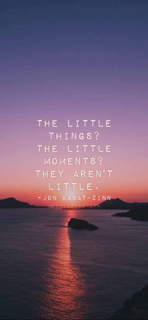 The little things? The little moments? They aren't little. -Jon Kabat-Zinn From the Motivation app: https://motivation.app/download Jon Kabat Zinn Quotes, Jon Kabat Zinn, Motivation App, Body Scanning, Mindfulness Meditation, The Little Things, Little Things, Meditation, Inspirational Quotes