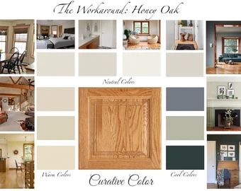 CurativeColor - Etsy Oak Kitchen Cabinets Wall Color, Honey Oak Trim, Interior Paint Color Palette, Honey Oak Cabinets, Oak Trim, Oak Kitchen Cabinets, Kitchen Wall Colors, Honey Oak, Kitchen Paint Colors