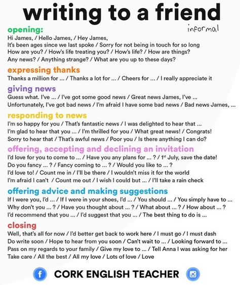 Resultado de imagen de cork english teacher How To Start A Letter To A Friend, Writing Expressions, Tatabahasa Inggeris, Words Writing, Ielts Writing, Essay Writing Skills, English Writing Skills, Essay Writing Tips, English Language Learning