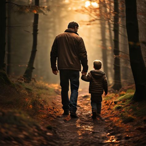 Playground - Father and son child strolled back in woods. Son Father Photography, Son And Father Photography, Father And Son Images, Father And Son Pictures, Father Photoshoot, Dad And Son Aesthetic, Father And Son Aesthetic, Father And Son Photos, Father And Son Art