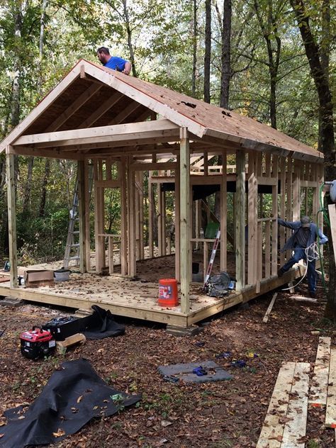 Rustic Cabin Plans, Tiny Cabin Plans, Building A Small Cabin, Small Cabin Plans, Fairhope Alabama, Diy Cabin, Small Log Cabin, Building A Cabin, Cabin House Plans