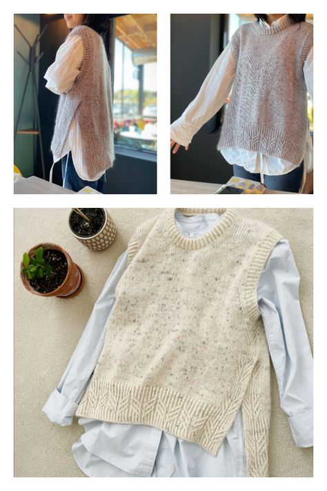 Maple Vest Knitting Pattern Long Vest Knitting Pattern Free, Beginner Knit Vest Pattern Free, Knitted Sweater Vest Free Pattern, Open Side Vest Knit Pattern, Pattern Knit Sweater, Vests Knitting Patterns, Petite Knits Pattern, Knitted Tabard Pattern Free, Yarn For Sweaters