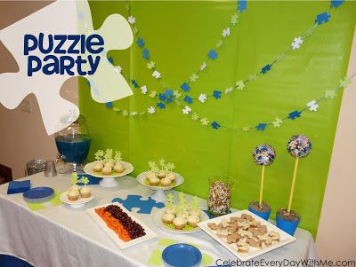 Throw a puzzle party with puzzle invites, food, favors, decor and more all puzzle themed! Adoption Shower, Puzzle Party, Friendsgiving Party, Adoption Party, Foster To Adopt, Adoption Day, Puzzle Crafts, Ice Cream Social, Gotcha Day