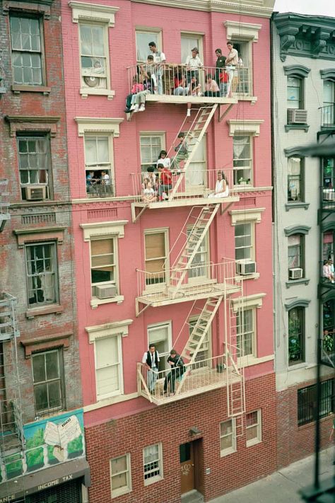 Vintage New York, Street Work, Houston Street, Fire Escape, Lower East Side, London Photos, New York Street, Colour Photograph, Built Environment