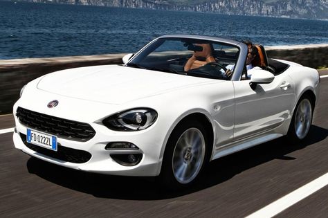 Pricing has been announced for Fiat's sporty new 124 Spider, which shares its platform with the Mazda MX-5 - full details here Fiat Sport, Fiat 124 Spider Abarth, Fiat Spider, New Fiat, Roadster Car, Fiat 124 Spider, Fiat Cars, Fiat Abarth, Steyr