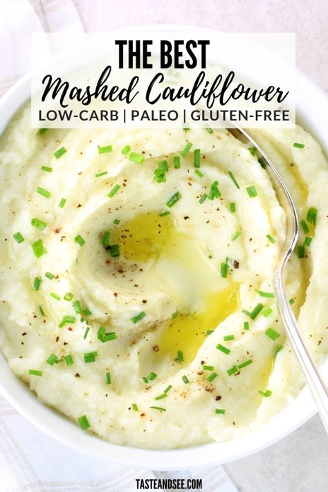 Keto Mashed Cauliflower, Tasty Cauliflower, Cauliflower Recipes Healthy, Cauliflower Mashed, Mashed Cauliflower Recipe, Cauliflower Mashed Potatoes, Cauliflower Mash, Cauliflower Recipe, Low Salt