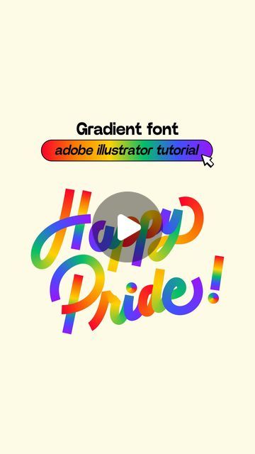 Adobe Illustrator Typography, Instagram Gradient, Illustrator Tips, Logo Tutorial, Adobe Tutorials, Gradient Logo, Happy Pride Month, Adobe Illustrator Tutorials, Happy Pride