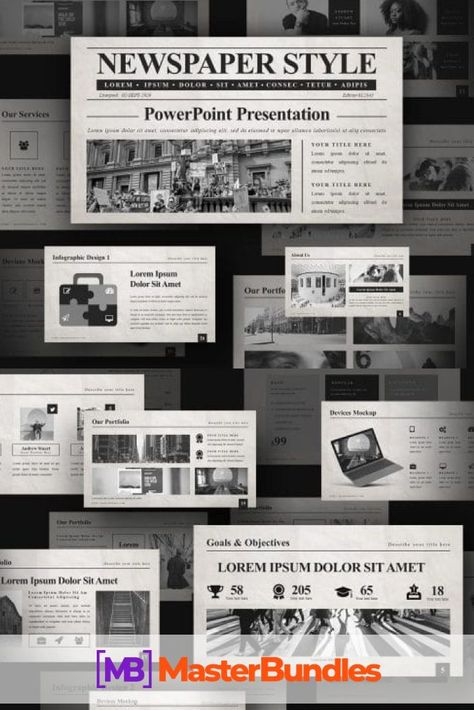 Check this stunning newspaper template powerpoint un retro style! This bundle includes powerpoint, keynote and google slides variants and is a cool example of newspaper templates powerpoint for sure! Newspaper Ppt Template, Google Slides Templates Aesthetic, Retro Powerpoint Template, Newspaper Powerpoint, Google Slides Ideas, Google Slides Aesthetic, Slides Template Design, Design Presentation Layout, School Powerpoint Templates