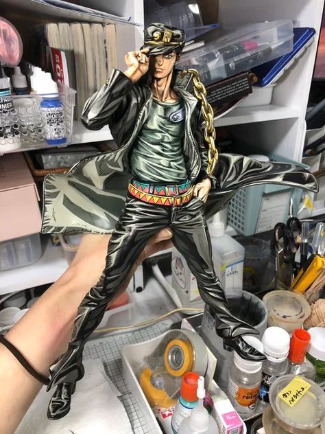 Artist Repaints Jotaro Kujo Figure, Makes It Look Like It Came Straight Out Of Anime - 9GAG Jojo's Bizarre Adventure Figures, 2d Painting, Character Statue, Jotaro Kujo, Jojo Anime, Model Paint, Character Design Animation, Animal Sketches, Jojo Bizzare Adventure