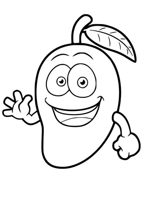 Animated Mango Coloring Page. Free Printable mango Coloring Pages For kids download and print. Mango Images, Fruit Coloring Pages, Fruit Cartoon, Easy Coloring Pages, Cartoon Coloring Pages, Art Drawings For Kids, Cute Coloring Pages, Free Printable Coloring, Free Hd Wallpapers