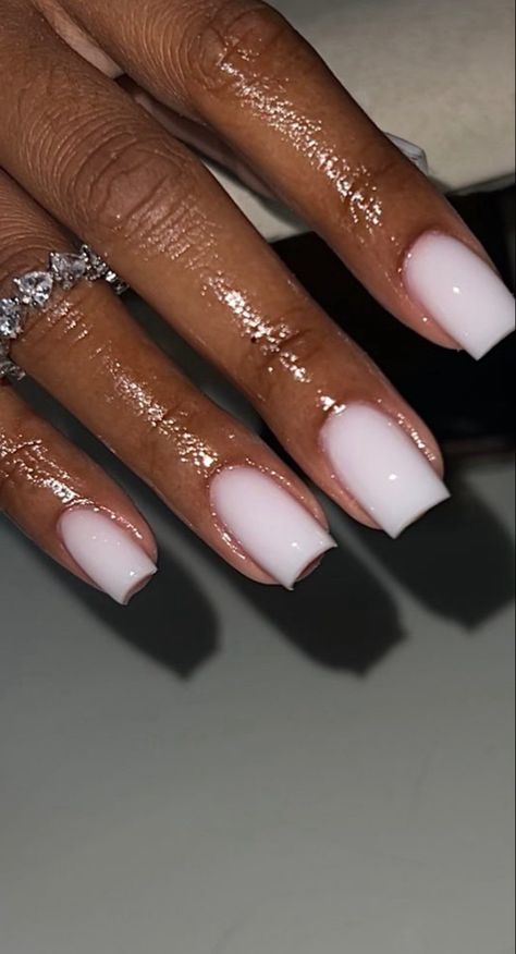 Single Nail Colors Acrylic, Plain White Gel Nails, Short Nails Gel Polish Classy, Matte French Tip Nails White, Simple Classic Nails Short, Sorry Square Nails, September Nails Acrylic Short, Plain White Short Nails, Long But Short Nails