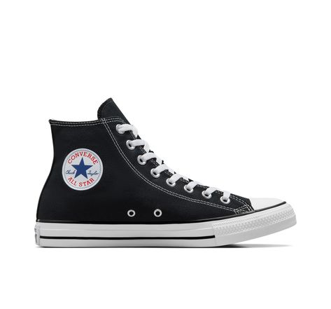 The most iconic, ever. The Chuck Taylor All Star has morphed since its creation in 1917. Still, despite the everchanging landscape of fashion and decades’ worth of trends, the everyday icon lives on. A simple design, a timeless silhouette, an unmistakable ankle patch— something familiar for every iteration of you, no matter where your style might lead you next. Converse Chuck Taylor All Star Canvas High Top Shoe In Black, Size 11.5 (M) / 13.5 (W) Black High Top Shoes, Custom Chuck Taylors, Body Noir, Black High Top Converse, High Top Shoe, Dr Shoes, Converse Shop, All Stars Converse, Black Converse