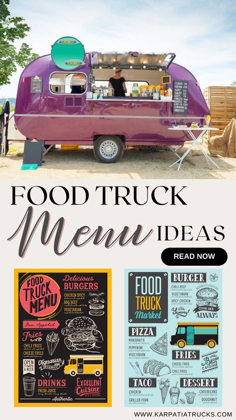 Grow Your Food Truck Business: Essential Tips To Successfully Manage And Increase Your Sales, Learn How To Start A Mobile Food Cart Business: Mobile Food Facility; Proper Mini Food Truck; Passive Income Ideas; Business Ideas Vegetarian Food Truck Ideas, Food Truck Menu Ideas Signs, Coffee Food Truck Menu Ideas, Food Truck Tips, Box Truck Food Truck Conversion, Types Of Food Trucks, Good Truck Menu Ideas, Farm To Table Food Truck, Food Trailer Ideas Business