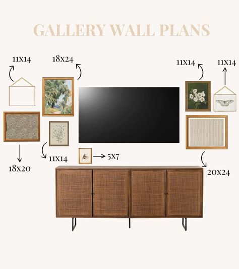 Designing a Gallery Wall with a TV So That It Looks Seamless and Stunning - Home By Alley Wall Art Beside Tv, Art By Tv Living Rooms, What To Put Around Tv On Wall, Mounted Tv With Sconces, Art Surrounding Tv, Gallery Wall Around Tv Tv Stands, Gallery Wall Ideas Living Room Around Tv, Tv Wall Ideas Living Room High Ceiling, Picture Gallery Around Tv