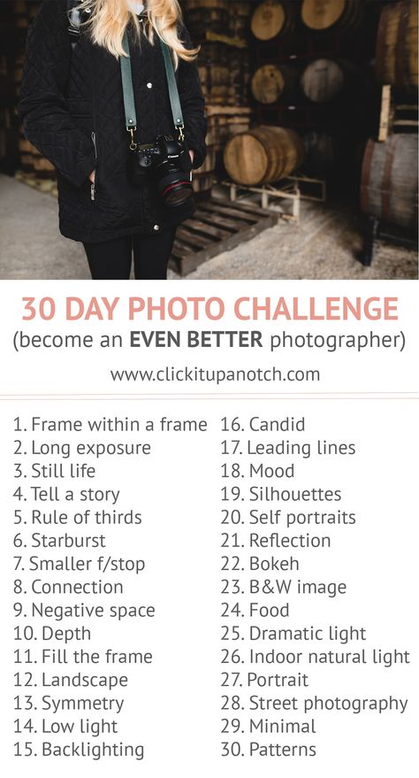 Picture Prompts Photographs, Easy Creative Photography Ideas, January Photo Challenge, Photography Challenge Beginners, 30 Day Photo Challenge, Photography Prompts, Photography Challenges, Month Photos, Country Photography