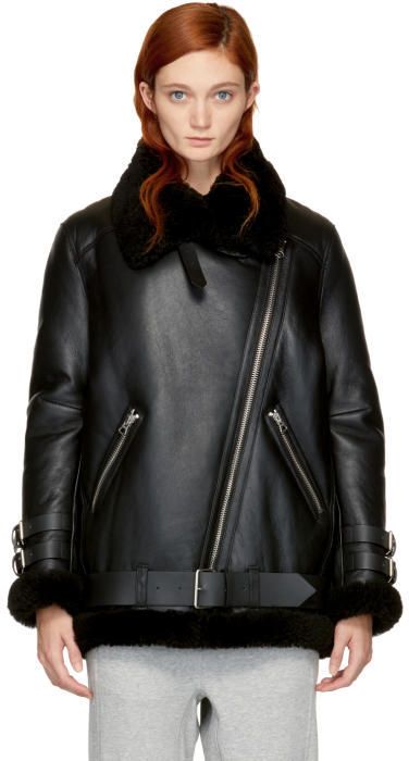 Acne Studios Black Shearling Velocité Jacket Acne Studios Jacket, Lambskin Jacket, Stand Collar Jackets, Style Basics, Biker Jackets, Coat Outfit, Roof Top, Coat Outfits, Winter Clothes