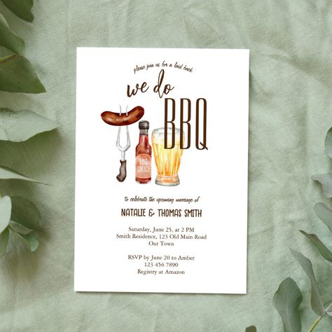 We do BBQ barbecue bridal shower couples shower Invitation - Great Barbecue Summer Couple Shower Themes, Summer Couples Shower Ideas, Jack And Jill Party Ideas Couple Wedding Showers, Bbq Couples Wedding Shower Ideas, Co Ed Bridal Shower Ideas Themed, Co Ed Wedding Shower Ideas Themes, Bbq Bridal Shower Ideas, I Do Bbq Ideas, Couple Bridal Shower Ideas Themes