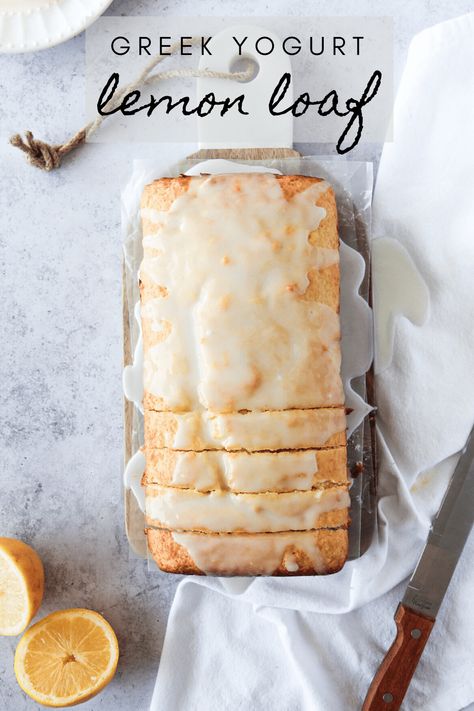 Yogurt Lemon Loaf, Lemon Greek Yogurt, Lemon Loaf Recipe, Yogurt Banana, Brittle Recipes, Tasty Bread Recipe, Greek Yogurt Recipes, Lemon Bread, Lemon Yogurt