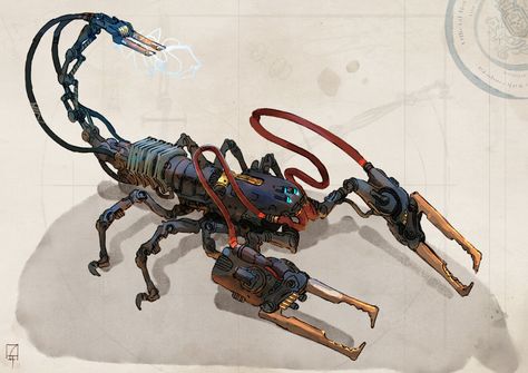 ArtStation - Creatures pack 4, Alexander Trufanov Alexander Trufanov, Steampunk Animals, Mechanical Animals, Robot Animal, Arte Robot, Horizon Zero Dawn, Monster Concept Art, Dungeons And Dragons Homebrew, Fantasy Creatures Art