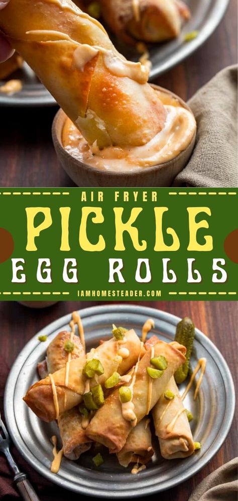 Wonton Fried Pickles, Wonton Pickle Wraps, Fried Pickle Egg Rolls, Stuffed Pickle Egg Rolls, Cream Cheese Pickle Wontons, Pickle Egg Rolls Air Fryer, Wonton Wrapped Pickles Air Fryer, Dill Pickle Egg Rolls, Egg Roll Pickle Wrap Air Fryer