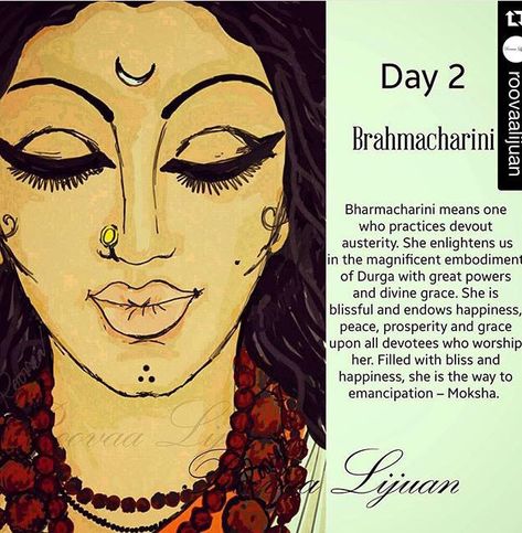 Second day of Navratri belongs to Brahmacharini. We are on day 2 of Durga Festival– Navratri.Lets see what significance does this day holds: Second day of the nine days belong to Goddess Brahmacharini. The Goddess who did severe penance. The word ‘Brahmcharini’ is derivative of the word Brahma, which stands The post Navratri –Day 2- Brahmacharini appeared first on Virtual Siyahi. Navaratri Second Day Devi, Navratri Nine Devi, Bhramacharini Devi Navratri, Navratri 2 Day Devi, Second Day Of Navratri Wishes, Navratri 2nd Day Goddess, 9 Days Of Navaratri Durga Roop, Navratri First Day Wish, Bhramacharini Devi