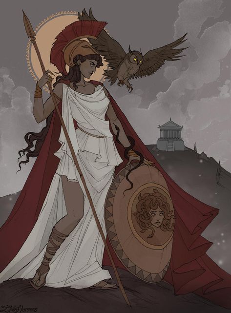 Athena by IrenHorrors on DeviantArt Athena Greek Goddess, Greek Goddess Art, Greek Mythology Gods, Greek Gods And Goddesses, Greek And Roman Mythology, Greek Mythology Art, Athena Goddess, Roman Mythology, Mythology Art