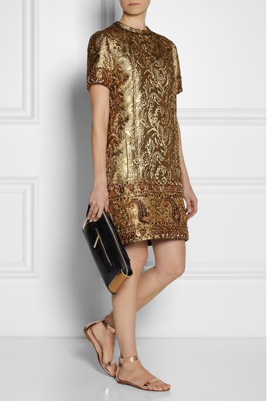 lanvin Alber Elbaz, Golden Dress, Brocade Dress, Gold Brocade, Rossi Shoes, Brocade Dresses, Spring Summer 2014, Gianvito Rossi, Indian Outfits