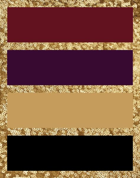 Red Black Purple Color Palette, Burgundy Gold Black Color Palette, Burgundy Purple And Gold Wedding, Purple Red Gold Color Palettes, Red Purple Black Gold Wedding, Masquerade Color Palette, Eggplant Color Scheme, Eggplant Color Palette, Visual Storyboard