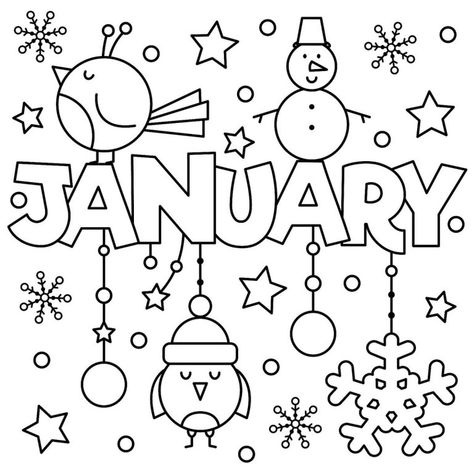 January Coloring Pages - Best Coloring Pages For Kids Winter Coloring Sheets Free Printable, January Coloring Pages, January Colors, New Year Coloring Pages, Coloring Pages Winter, Winter Preschool, Coloring Pages To Print, Christmas Coloring Pages, Free Printable Coloring