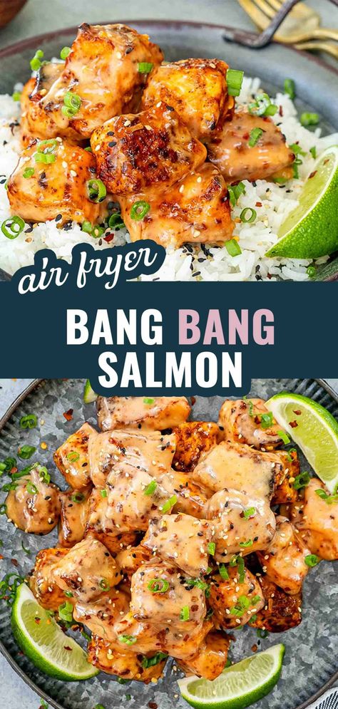 Fish Skillet Recipes, Easy Delicious Salmon Recipes, Yum Yum Salmon, Salmon Air Fryer Bowl, Air Fry Salmon Bites Recipes, Air Fryer Crispy Salmon Bites, Salmon Recipes Crispy, Easy Salmon Meals, Whole 30 Seafood Recipes