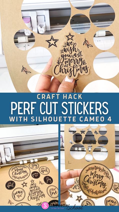 Perf Cut Stickers with Silhouette CAMEO 4 Tutorial Scrapbooking With Silhouette Cameo, Silhouette Cameo Gift Ideas, Silhouette Cameo 4 Pro Projects, Cameo 5 Projects, Cameo 4 Projects, Silhouette Cameo Boxes, Stickers With Silhouette Cameo, Cameo Silhouette Projects, Silhouette Hacks