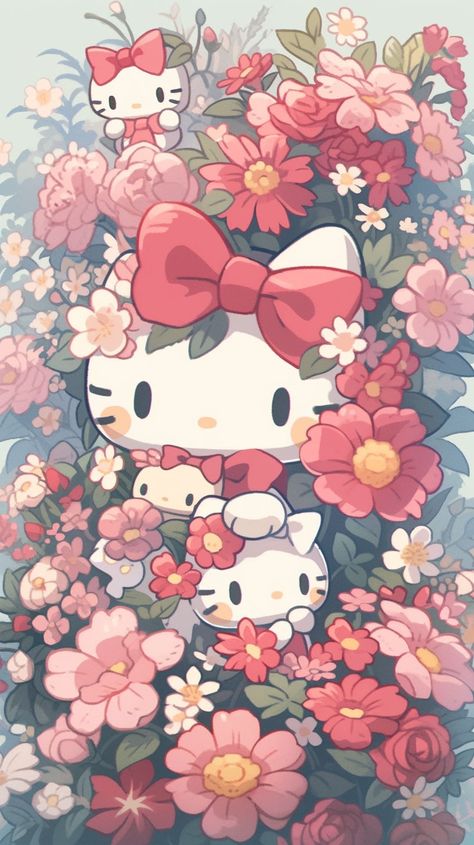 Digital Art Character, Hello Kitty Wallpaper Hd, Hello Kitty Photos, Pink Wallpaper Hello Kitty, Images Hello Kitty, Chibi Wallpaper, Walpaper Hello Kitty, Halloween Wallpaper Cute, Art Character Design