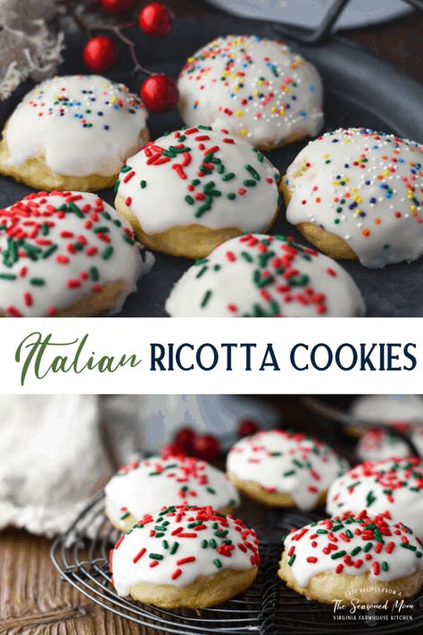 Italian Ricotta Cookies, Christmas Cookie Recipes Holiday, Ricotta Cookies, Italian Christmas Cookies, The Seasoned Mom, Lost 100 Pounds, Italian Christmas, Italian Cookies, Xmas Cookies