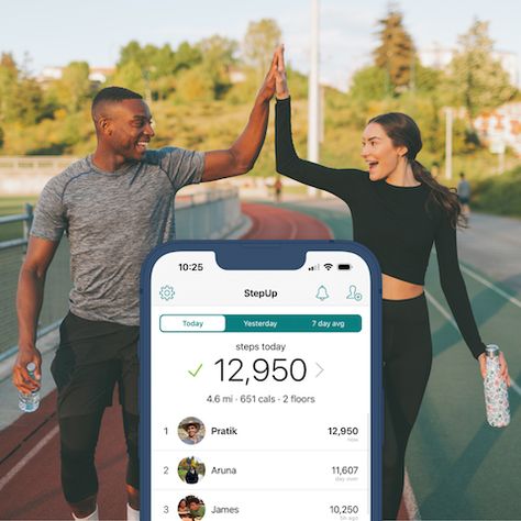 StepUp Social Pedometer App - Best Free Step Tracker for Step Challenges with Friends Workout With Friends, Challenges With Friends, Step Counter App, Cleanfoodcrush Recipes, Step Challenge, Counter App, Step Tracker, Best Friend Quotes Meaningful, Be More Active