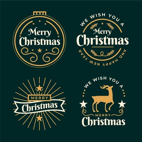 Christmas badge collection Free Vector | Free Vector #Freepik #freevector #christmas #badge #happy #event Christmas Wreath Logo, Badge Graphic Design, Christmas Logo Ideas, Christmas Graphic Design Inspiration, Christmas Aesthetic Instagram, Christmas Logo Design, Christmas Branding, Holiday Logo, Christmas Logo