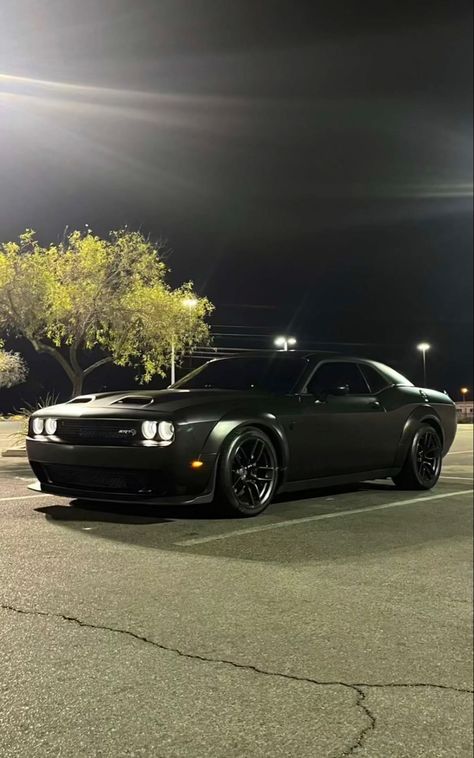 Challenger Aesthetic, Matte Black Dodge Challenger, Dodge Challenger Aesthetic, Srt Dodge Challenger, Cars Matte Black, Dodge Challenger Wallpapers, Dodge Hellcat Demon, Dodge Demon Challenger, Cars Dodge Challenger