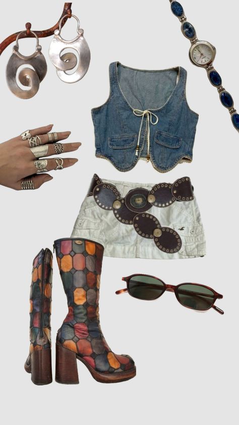 1970s boho outfit idea #summer #spring #lollapalooza #coachella #bohofashion #boho Coachella Fits, Cochella Outfits, Lollapalooza Outfit, Boho Festival Outfit, Coachella Inspiration, 70s Inspired Fashion, Boho Outfit, Nashville Outfits, Coachella Outfit